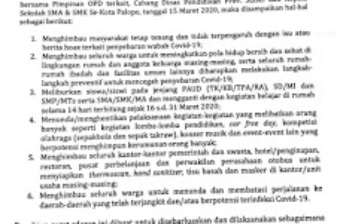 Siswa di Palopo Kembali Sekolah Tanggal 1 April