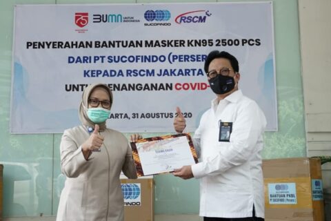 Sucofindo Beri Bantuan Masker KN95 Untuk Tenaga Medis RSCM