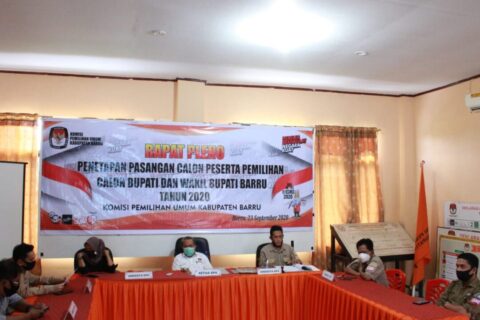 KPU Barru Resmi Tetapkan 3 Pasangan Calon Kepala Daerah