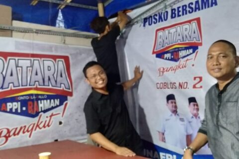 Tak Terbendung, Warga Bontoala-Tallo Patungan Bangun Posko Appi-Rahman