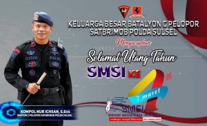 Beri Ucapan HUT ke 4 SMSI, ini Harapan Danyon C Pelopor Brimob Sulsel