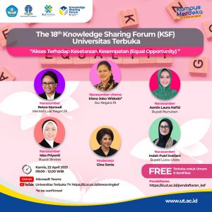 Indah Putri Indriani Bersama Ibu Negara Iriana Joko Widodo Berbagi Kisah Inspirasi di Forum KSF Universitas Terbuka