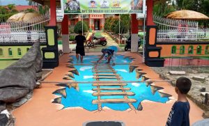 Lantai Sekolah di Luwu Utara Ini Dibuat Lukisan 3 Dimensi, Seperti “Tol Langit”