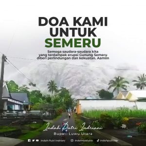 Erupsi Gunung Semeru, Bupati Luwu Utara Kirim Doa untuk Warga Terdampak