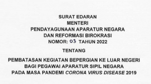 Menteri PANRB Terbitkan Ketentuan Pembatasan Bepergian ke Luar Negeri Bagi ASN