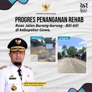 Progres Positif, Gubernur Sulsel Posting Pengerjaan Rehab Ruas Burungburung-Bilibili