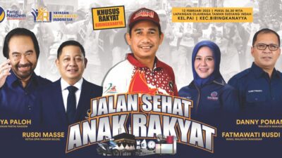 Hadiah Utamanya Umroh dan Motor, Pendaftar Jalan Sehat Anak Rakyat di Biringkanaya Capai 20 Ribu