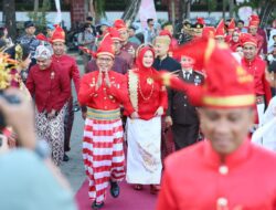 Nuansa Pakaian Adat Nasional dengan Memakai Pantonro’ Semarakkan Peringatan HUT Kemerdekaan RI Ke-’78 Tingkat Kota Makassar