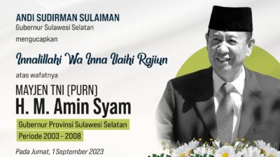Andi Sudirman Sampaikan Duka atas Wafatanya Gubernur Sulsel Periode 2003-2008 Amin Syam