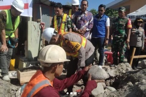 Camat Sangkarrang Hadiri Peletakan Batu Pertama Pembangunan Mako Polsubsektor