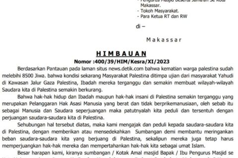 Aksi Solidaritas untuk Palestina, Pemkot Makassar Buka Donasi