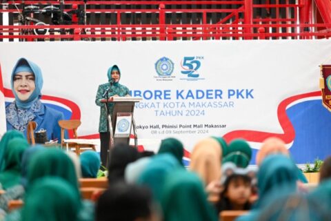 Ketua TP PKK Kota Makassar Buka Jambore TP PKK dalam Peringatan HKG ke-52 di Tokyo Hall