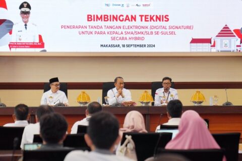 Pj Gubernur Sulsel Apresiasi Bimtek Tanda Tangan Elektronik untuk Kepala Sekolah