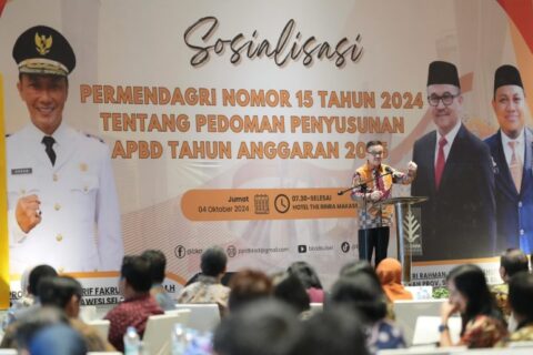 Sekda Sulsel Jufri Rahman Buka Sosialisasi Permendagri 15/2024 untuk Penyusunan APBD 2025