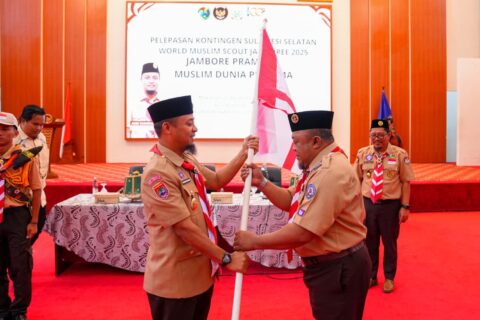 Lepas Pramuka Kontingen Sulsel ke World Muslim Scout Jamboree 2025, Gubernur Sulsel Beri Pesan Khusus