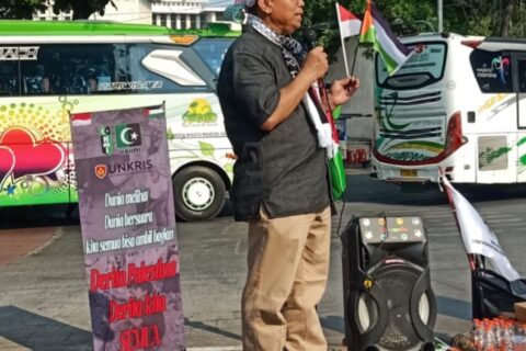 Serukan Kemerdekaan Palestina, KAHMI Unkris Gelar Aksi di Lapangan Banteng