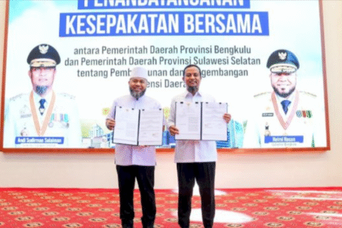 Pemprov Sulsel–Bengkulu Teken Kerja Sama Pembangunan dan Pengembangan Potensi Daerah