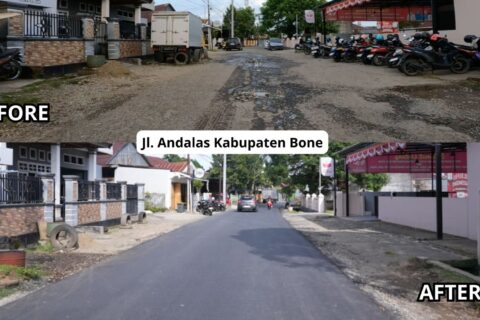 Gubernur Sulsel Resmikan Jalan Andalas, Jalan Bali dan Jalan Langsat di Kabupaten Bone