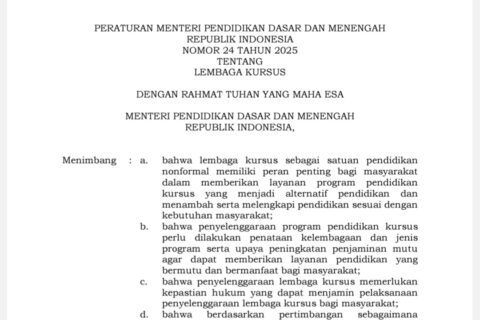 Permendikdasmen 24/2025: Instruktur Kursus Kini Wajib Punya Sertifikat Kompetensi