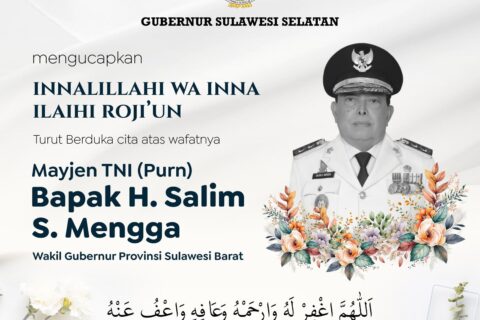 Gubernur Sulsel Andi Sudirman Sampaikan Duka Cita Atas Wafatnya Wagub Sulbar Salim S Mengga