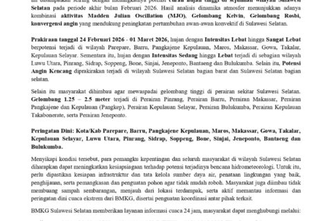 Gelombang Laut hingga 2,5 Meter Berpotensi Terjadi, BMKG Imbau Nelayan Sulsel Waspada