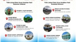 Pemprov Sulsel Siapkan 8 Rest Area Andalan Hati di Masjid Jalur Mudik Lebaran 2026