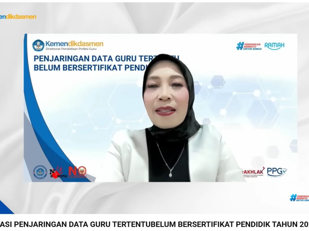 Pejabat Kemendikdasmen menyampaikan sosialisasi penjaringan data guru belum bersertifikat pendidik 2026 - Linisiar
