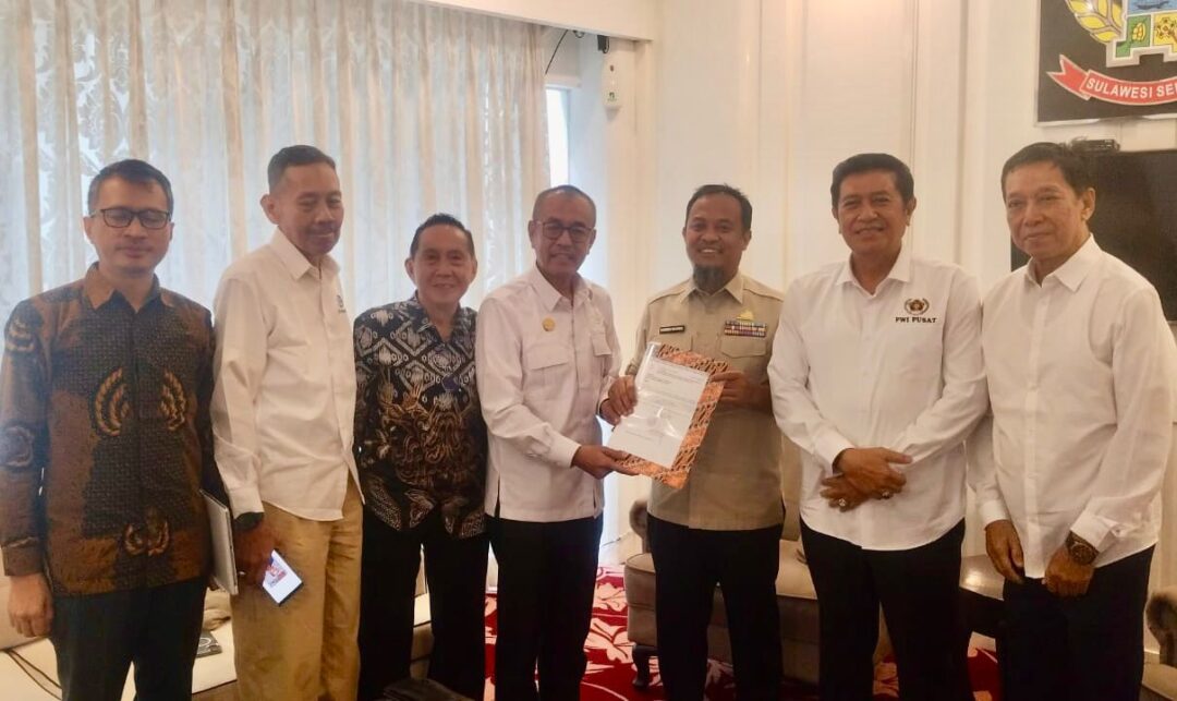 Gubernur Andi Sudirman Sulaiman menerima audiensi pengurus PWI Sulsel di Kantor Gubernur Sulsel