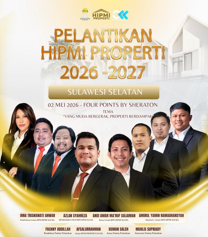 Suasana koordinasi panitia pelantikan HIPMI Properti Sulsel di Hotel Four Points Makassar.
