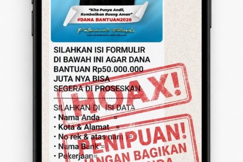 Modus Bantuan Palsu Catut Nama Wagub Fatmawati Rusdi Beredar di WhatsApp
