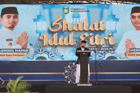 Salat Ied di Parepare, Wali Kota Tasming Hamid Ajak Warga Perkuat Silaturahmi dan Persaudaraan
