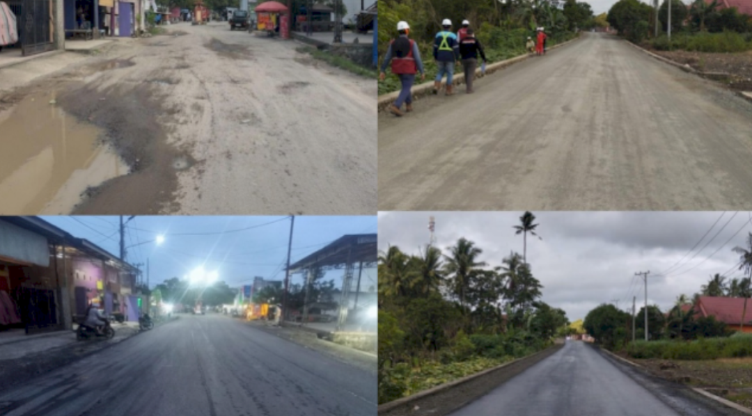 Alat berat dan pekerja tengah menyelesaikan pengerjaan peningkatan jalan provinsi yang masuk dalam program Multi Years Project (MYP) Pemprov Sulsel guna memperlancar konektivitas antarwilayah.