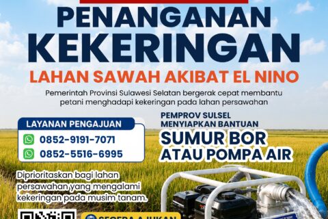 Perkuat Mitigasi Kekeringan, Gubernur Sulsel Siapkan Bantuan Pompa Air dan Sumur Bor untuk Wilayah Petanian