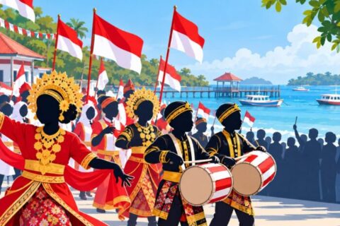 Carnaval Budaya Meriahkan HUT ke-81 Kemerdekaan RI di Barrang Lompo