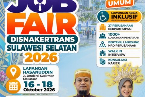 Sambut 357 Tahun Provinsi Sulawesi Selatan, Disnakertrans Gelar Job Fair 2026