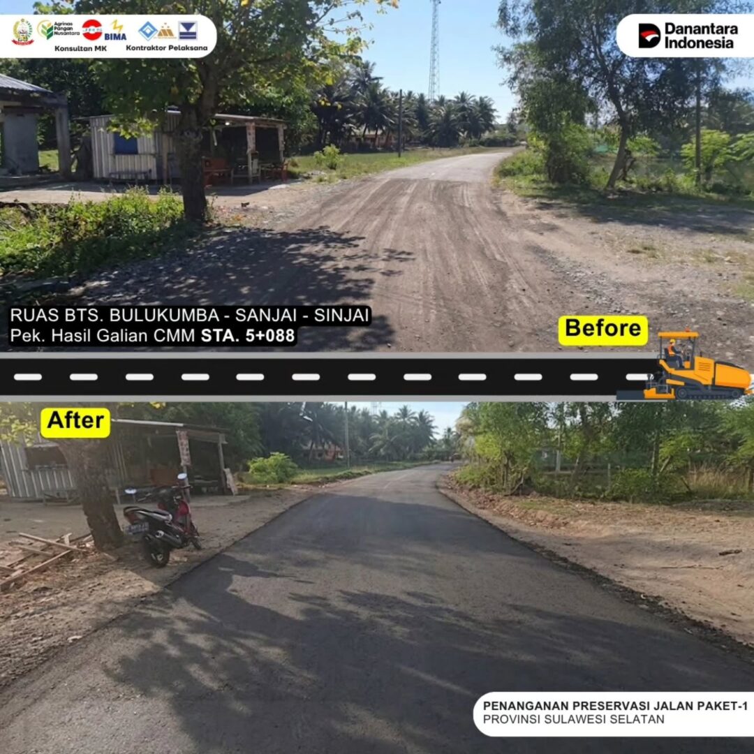 Pembangunan MYP Paket 1 Sulsel berlanjut pada pengerjaan pedestrian, drainase, trotoar, dan bahu jalan untuk meningkatkan kenyamanan pengguna jalan.